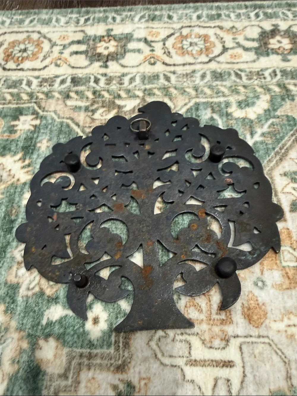 Tree of Life Metal Trivet Wall Hanging Copper Finish Bird Kitchen Decor